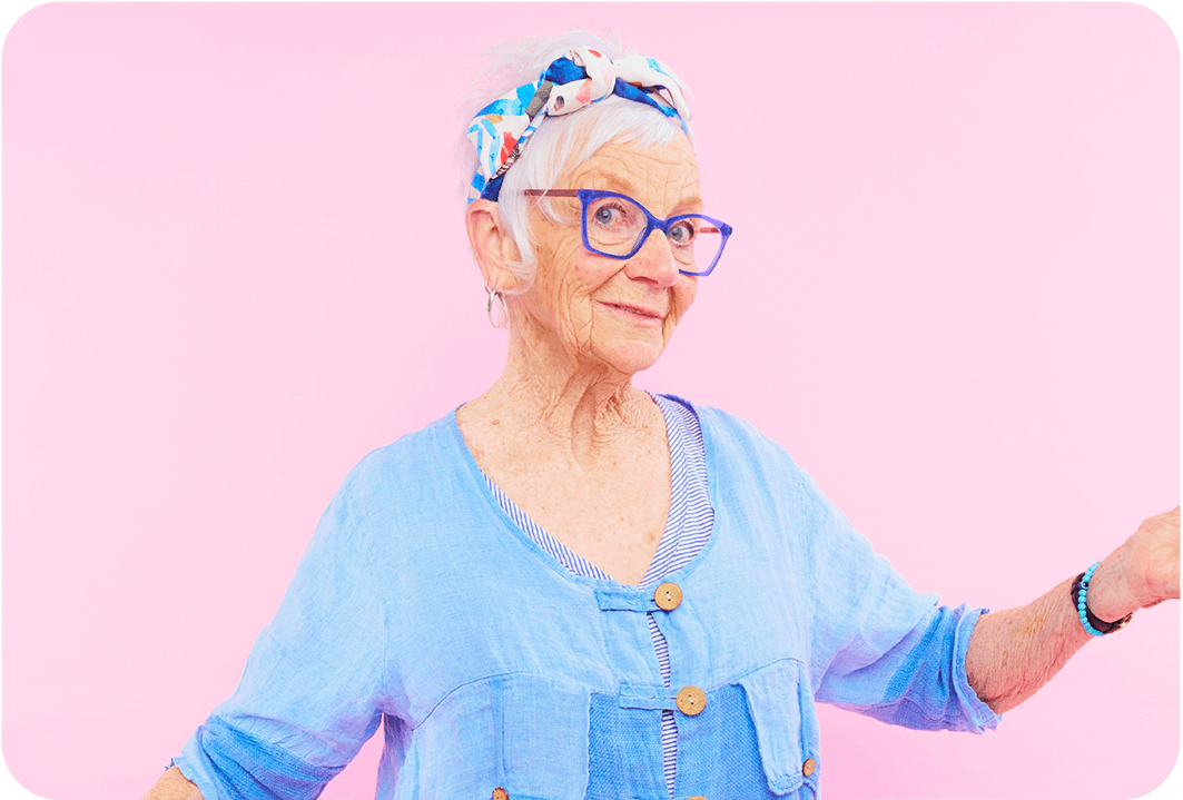 Lady dressed in blue learning about the changes from home care packages and Support at Home